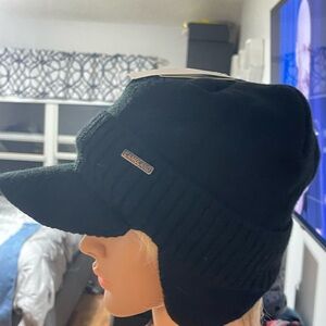 CAMOLAND Black Women's Cozy Hat with Ear Flaps